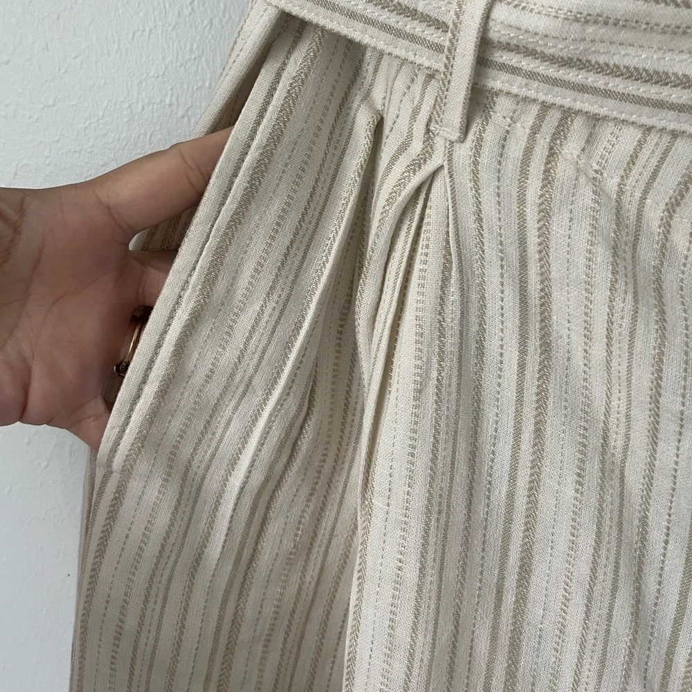 Banana Republic linen blend high waist wide leg belted pants luxury old money 16